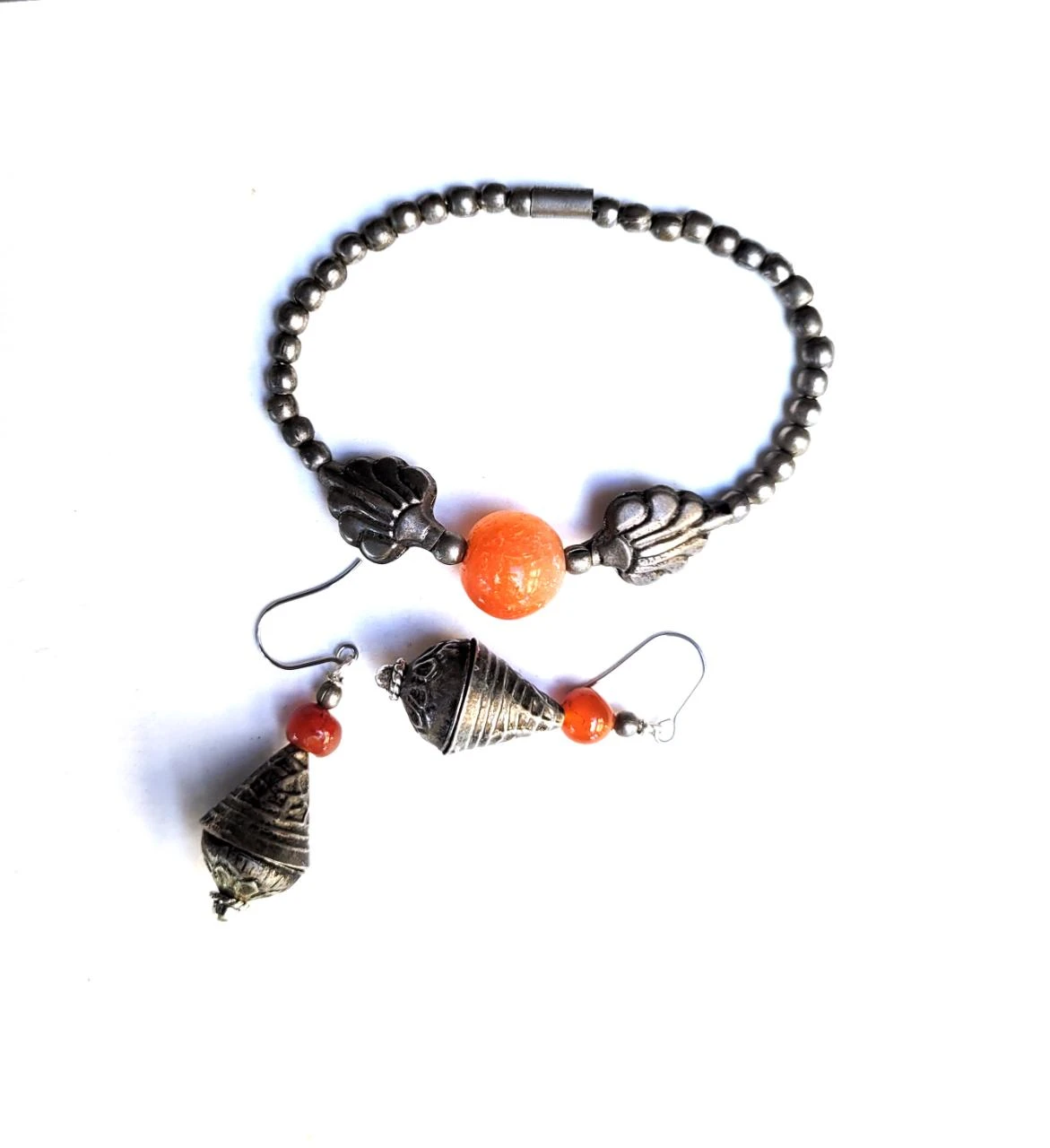 Een Berberse set armband en oorringen, tribale boho chic: cornalijn.. – photo 5